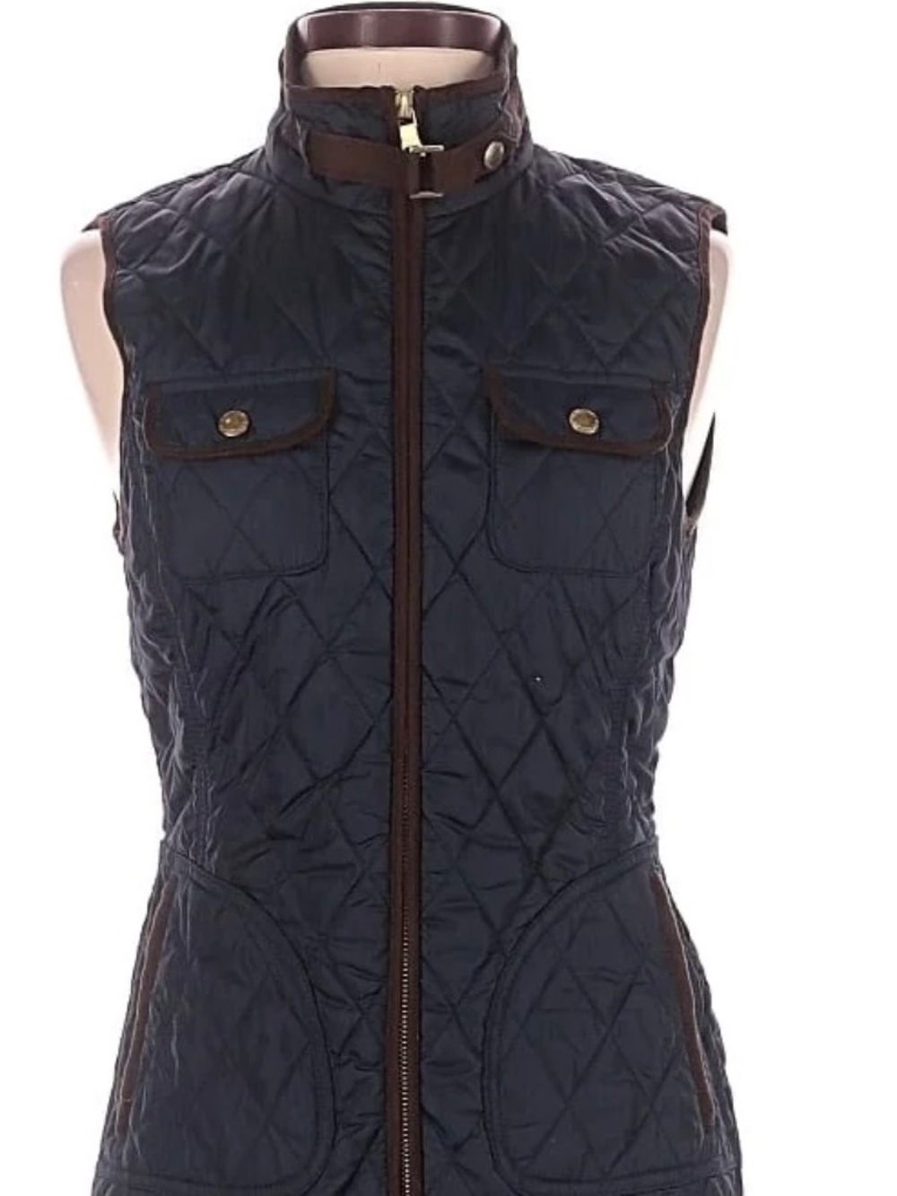 Banana Republic Navy Quilted Vest, M